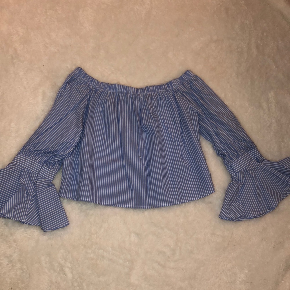 Striped off the shoulder top